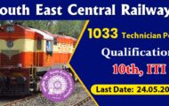 SECR Notification 2022 – Opening for 1033 Technician Posts