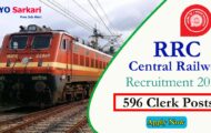RRC Central Railway Notification 2022 – Opening For 596 Clerk Posts  | Apply Online