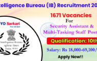 Intelligence Bureau Notification 2022 – Opening for 1671 MTS Posts | Apply Online