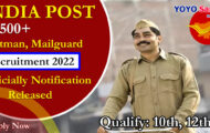 India Post Notification 2022 – Opening for 60,544 Postman Posts | Apply Offline