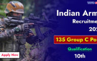 Indian Army Notification 2023 – Opening for 135 Group C Posts | Apply Offline