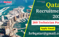 Qatar Notification 2023 – Openings for 260 Technician Posts | Apply Email