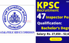 KPSC Notification 2023 – Opening for 47 Inspector Posts | Apply Online
