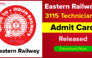 Eastern Railway Notification 2023 – 3115 Technician Admit Card Released