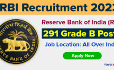 RBI Notification 2023 – Opening for 291 Grade B Posts | Apply Online
