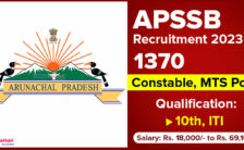 APSSB Notification 2023 – Opening for 1370 Constable, MTS Posts | Apply Online