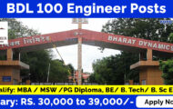 BDL Notification 2023 – Opening for 100 Engineer Posts | Apply Online