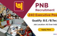 PNB Notification 2023 – Opening for 240 Specialist Officer Posts | Apply Online