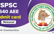 TSPSC Notification 2023 –  1540 AEE Admit Card Released