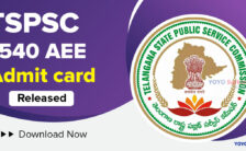 TSPSC Notification 2023 –  1540 AEE Admit Card Released