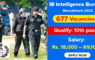 IB Notification 2023 – Opening for 677 SA/MTS Posts | Apply Online
