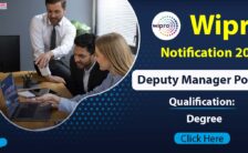 Wipro Notification 2023 – Opening for Various Deputy Manager Posts | Apply Online