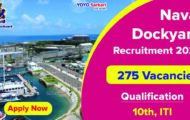 Naval Dockyard Notification 2023 – Opening for 275 Trade Apprentice Posts | Apply Offline