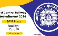 West Central Railway Recruitment 2024 for 3015 Apprentice Posts