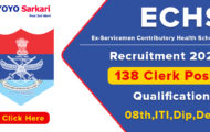 ECHS Recruitment 2024: Vacancy Details and Selection Process for 138 Clerk Post
