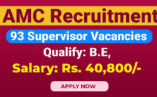 AMC Recruitment 2024: Online Applications for 93 Supervisor Vacancies
