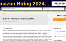 Amazon Recruitment 2024: Opportunities for Various Business Intelligence Engineer Posts