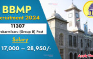 BBMP Recruitment 2024: Vacancy Details and Selection Process for 11307 Pourakarmikaru (Group D) Post