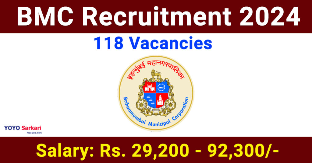118 Posts - Mumbai Municipal Corporation - BMC Recruitment 2024 (License Inspector) - Last Date 17 May at Govt Exam Update