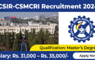 CSIR-CSMCRI Recruitment 2024: Email Application Details for Project Associate Posts
