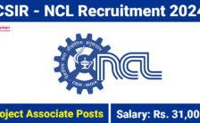 CSIR-NCL Recruitment 2024: Opportunities For Various Project Associate Posts