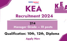 KEA Recruitment 2024: Detailed Eligibility for 214 Manager Grade – III posts