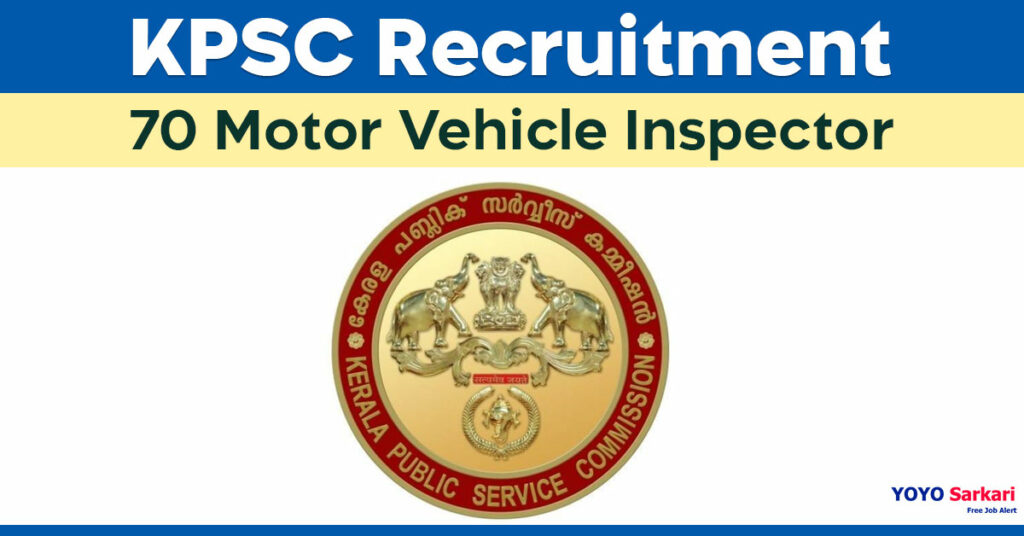 70 Posts - Motor Vehicle Inspector - KPSC Recruitment 2024 - Last Date 21 May at Govt Exam Update