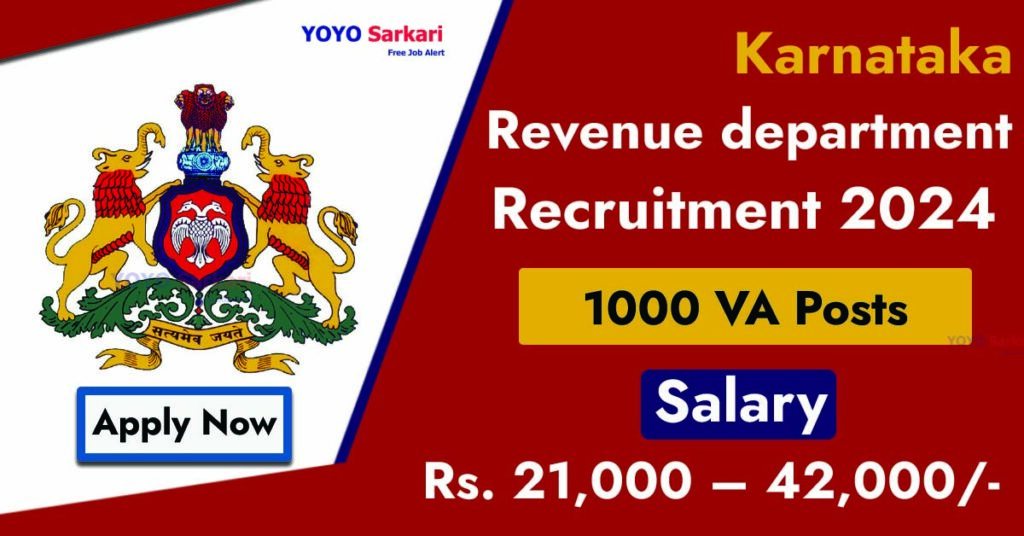 1000 Posts - Revenue Department Recruitment 2024 - Last Date 04 May at Govt Exam Update