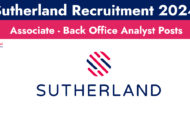 Sutherland Recruitment 2024: Exciting Opportunities for Associate – Back Office Analyst Post