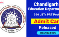 Chandigarh Education Department – JBT/ PRT Examination 2024: Download Your Admit Card Now